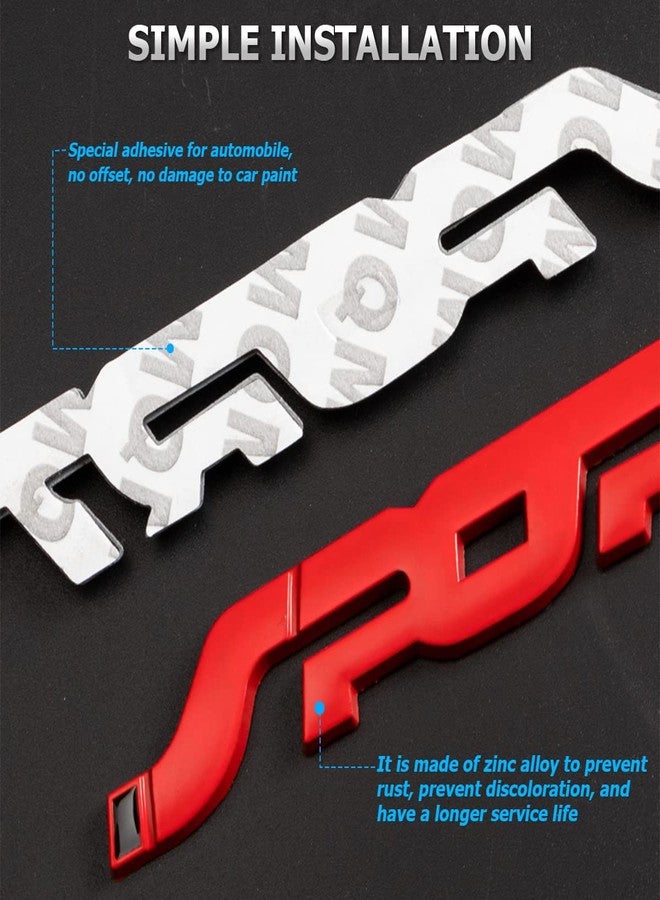 zipelo 2PCS 3D Metal Car Sport Sticker, Car Side Fender Rear Trunk Emblem Badge Decals, Auto Tailgate Sport Logo Decoration Accessories, Compatible for All Truck SUV Pickup Models (Black) - Image 3